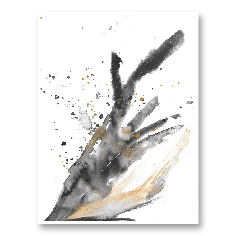 Black Ink & Gold Abstract Art Print Black Ink & Gold Abstract Art Print