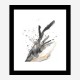 Black Ink & Gold Abstract Art Print Black Ink & Gold Abstract Art Print