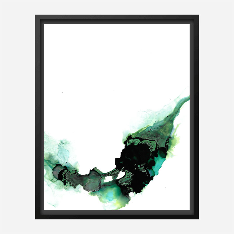 Green Drops Abstract Art Print