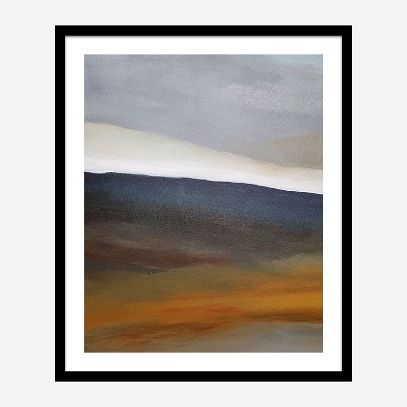 Landscape Blue and Yellow Abstract Art Print