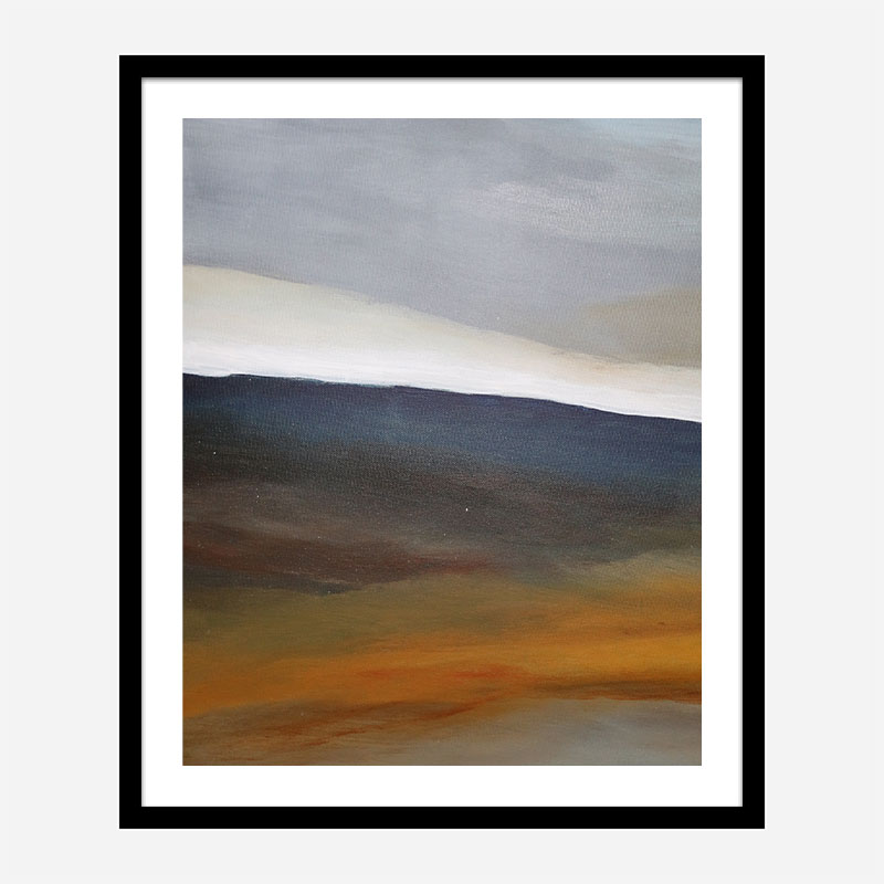 Landscape Blue and Yellow Abstract Art Print Landscape Blue and Yellow Abstract Art Print