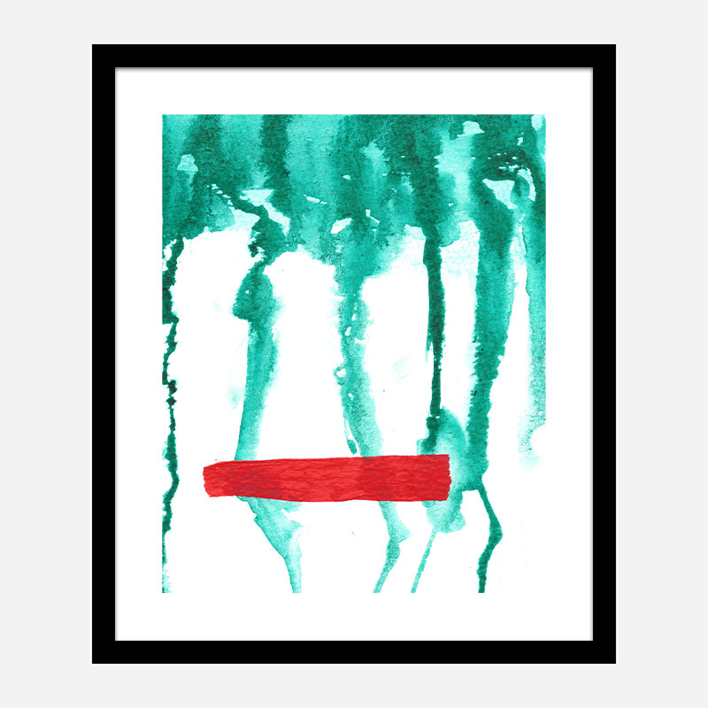 Green Rain Abstract Art Print