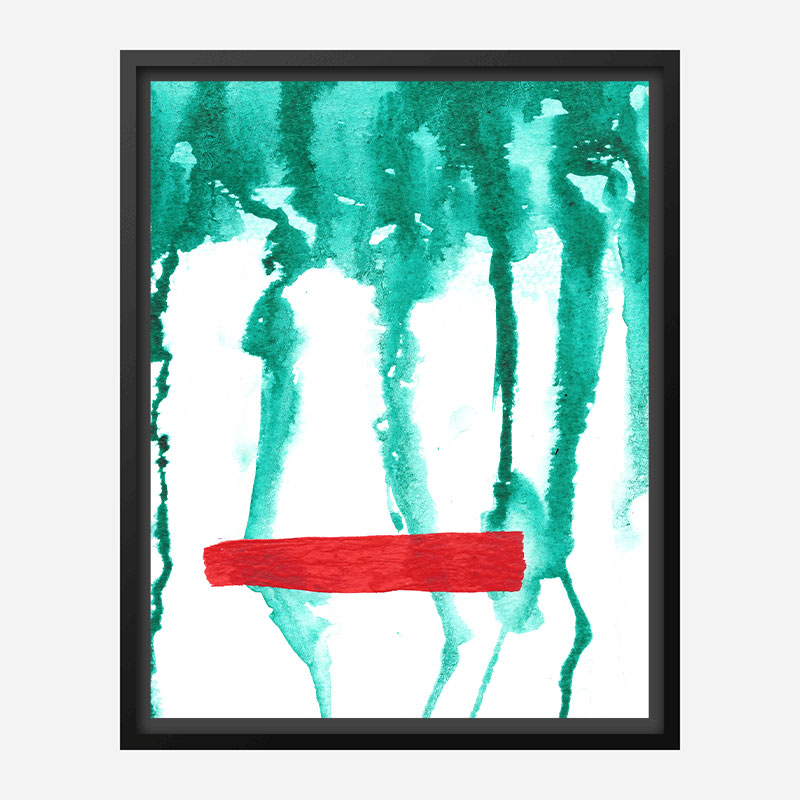Green Rain Abstract Art Print
