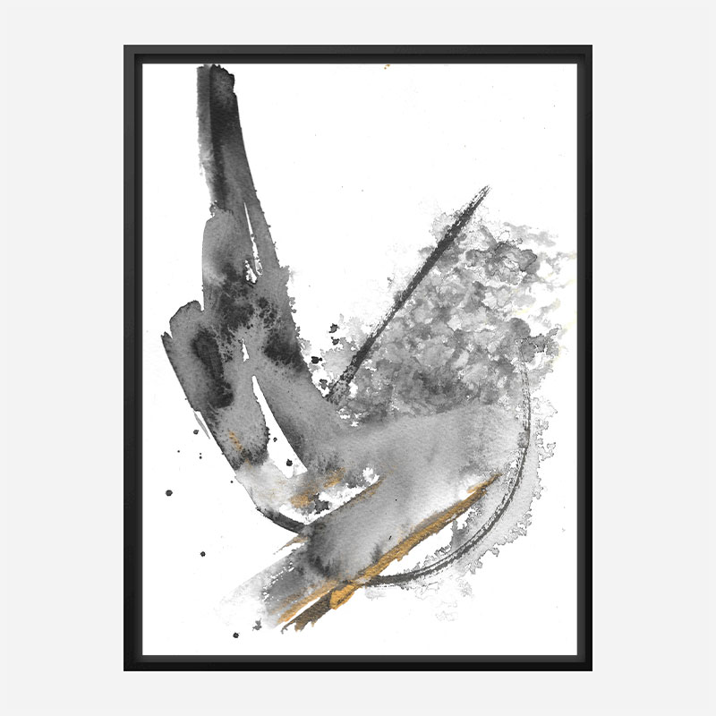 Water & Gold Ink Abstract Art Print Water & Gold Ink Abstract Art Print