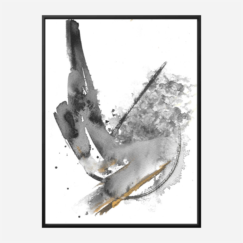 Water & Gold Ink Abstract Art Print Water & Gold Ink Abstract Art Print