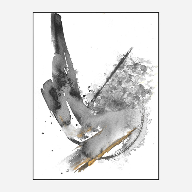 Water & Gold Ink Abstract Art Print Water & Gold Ink Abstract Art Print