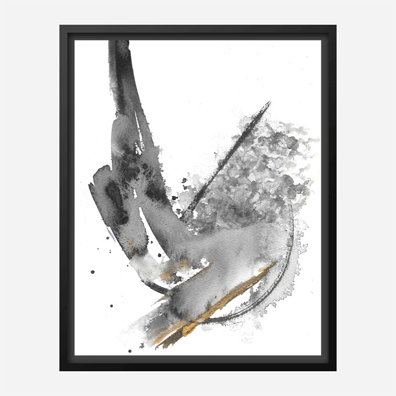 Water & Gold Ink Abstract Art Print Water & Gold Ink Abstract Art Print