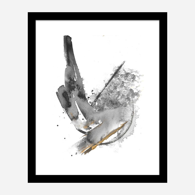 Water & Gold Ink Abstract Art Print Water & Gold Ink Abstract Art Print