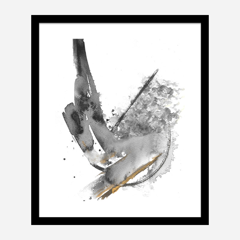Water & Gold Ink Abstract Art Print Water & Gold Ink Abstract Art Print