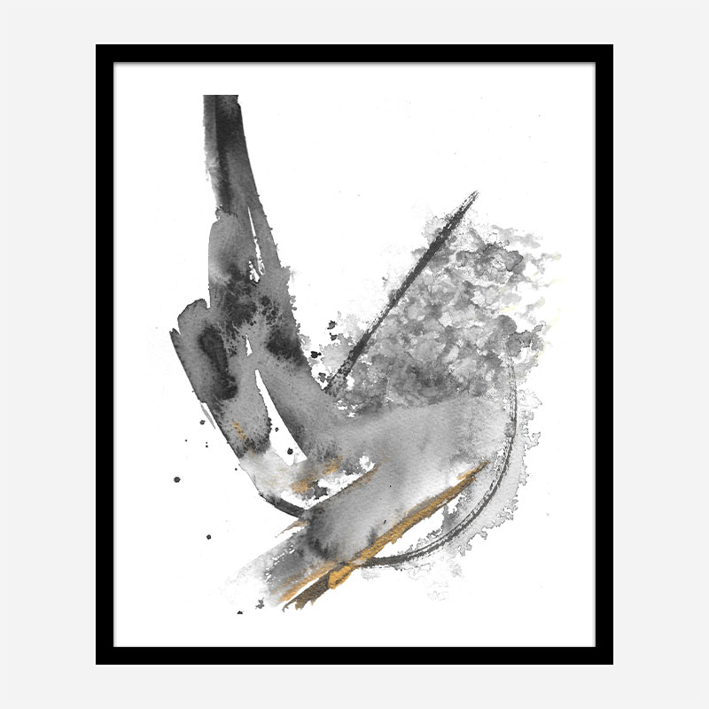 Water & Gold Ink Abstract Art Print Water & Gold Ink Abstract Art Print