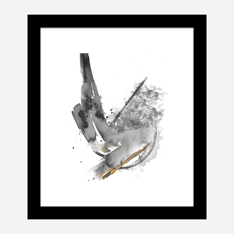 Water & Gold Ink Abstract Art Print Water & Gold Ink Abstract Art Print