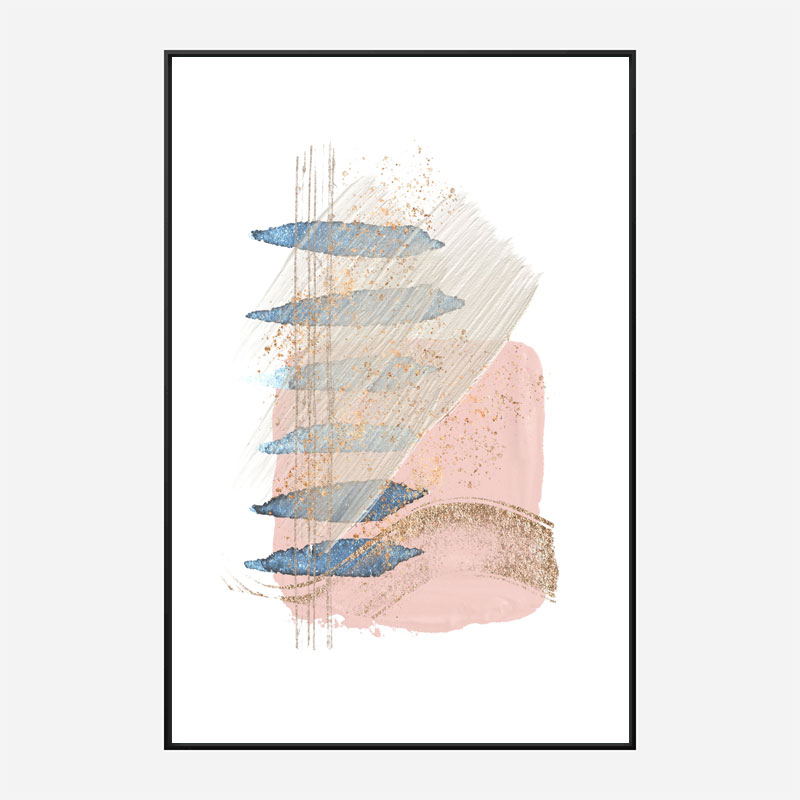 Soft Pink Blue 1 Abstract Art