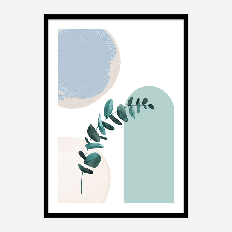 Blue Green Boho Geometric Art