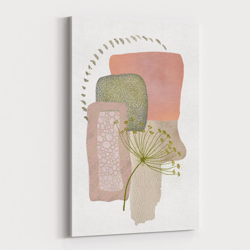 Delicate Pink and Green Abstract Art