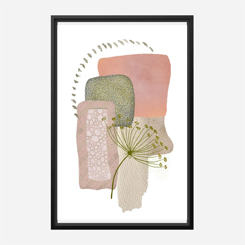 Delicate Pink and Green Abstract Art