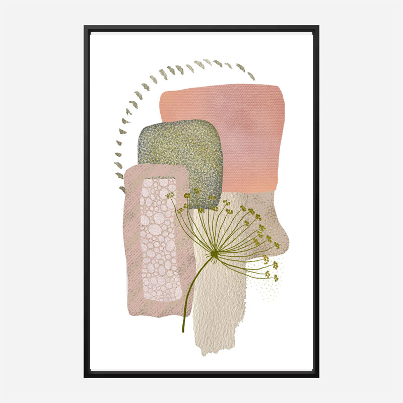 Delicate Pink and Green Abstract Art