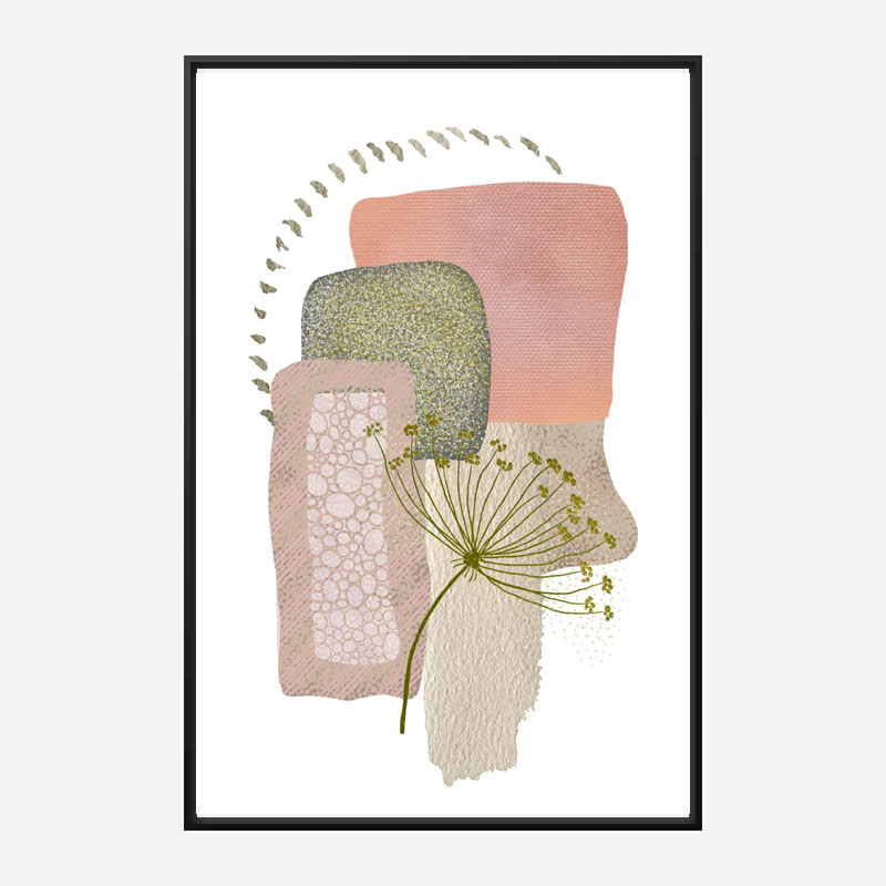 Delicate Pink and Green Abstract Art