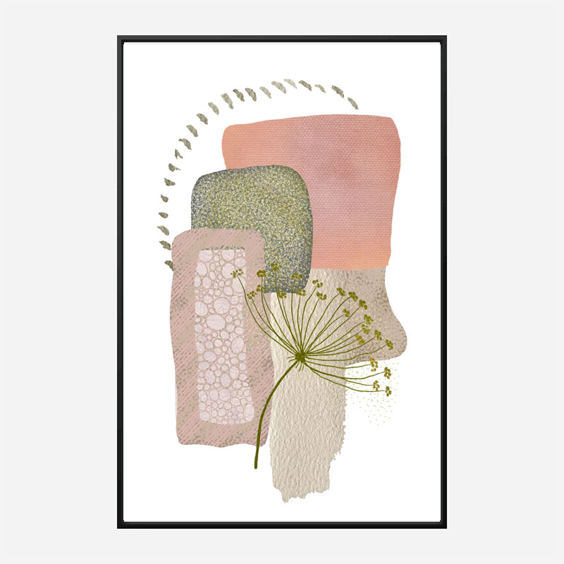 Delicate Pink and Green Abstract Art