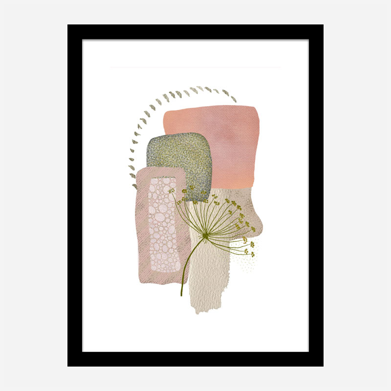 Delicate Pink and Green Abstract Art