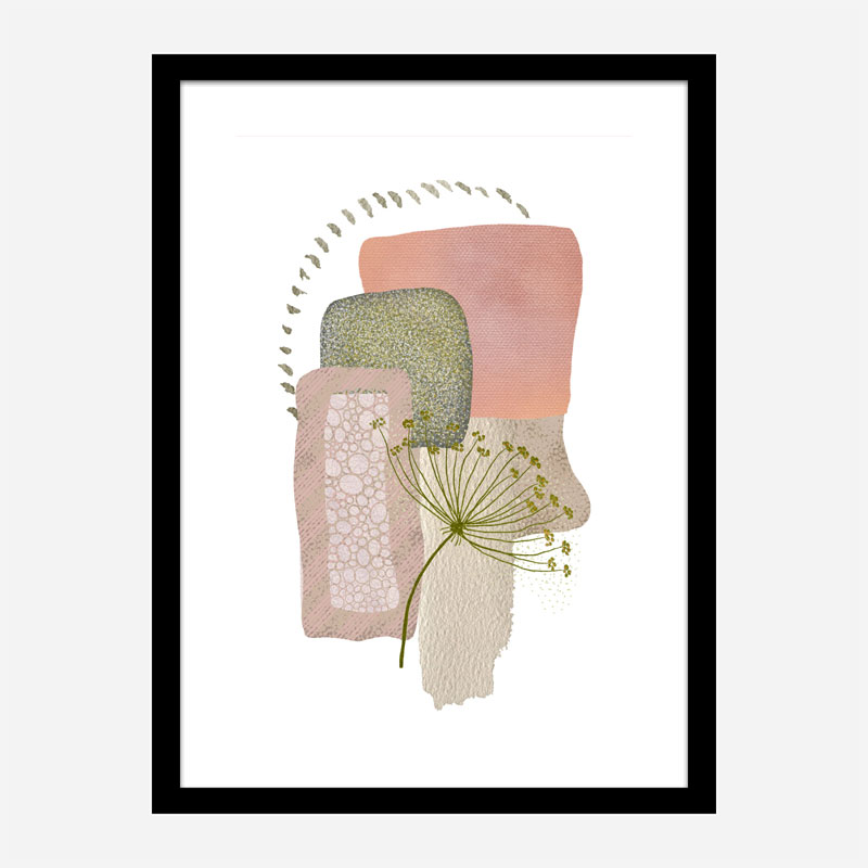 Delicate Pink and Green Abstract Art