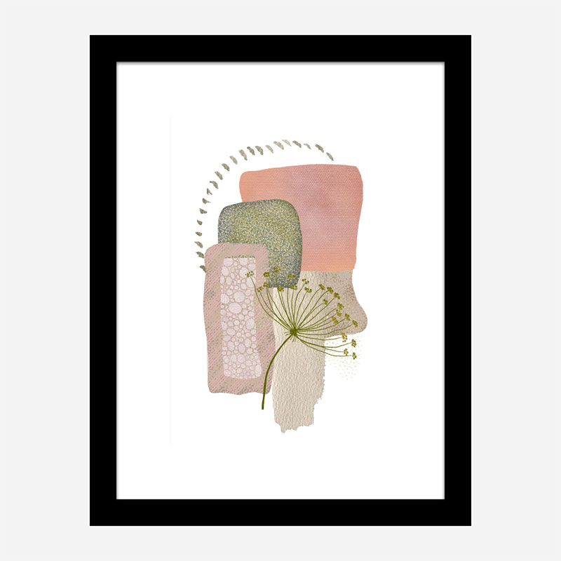 Delicate Pink and Green Abstract Art