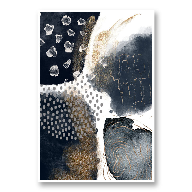 Abstract Black and Gold Abstract Art