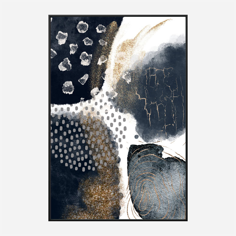 Abstract Black and Gold Abstract Art