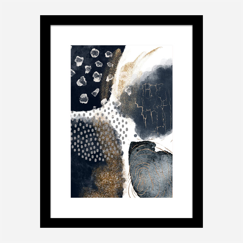 Abstract Black and Gold Abstract Art