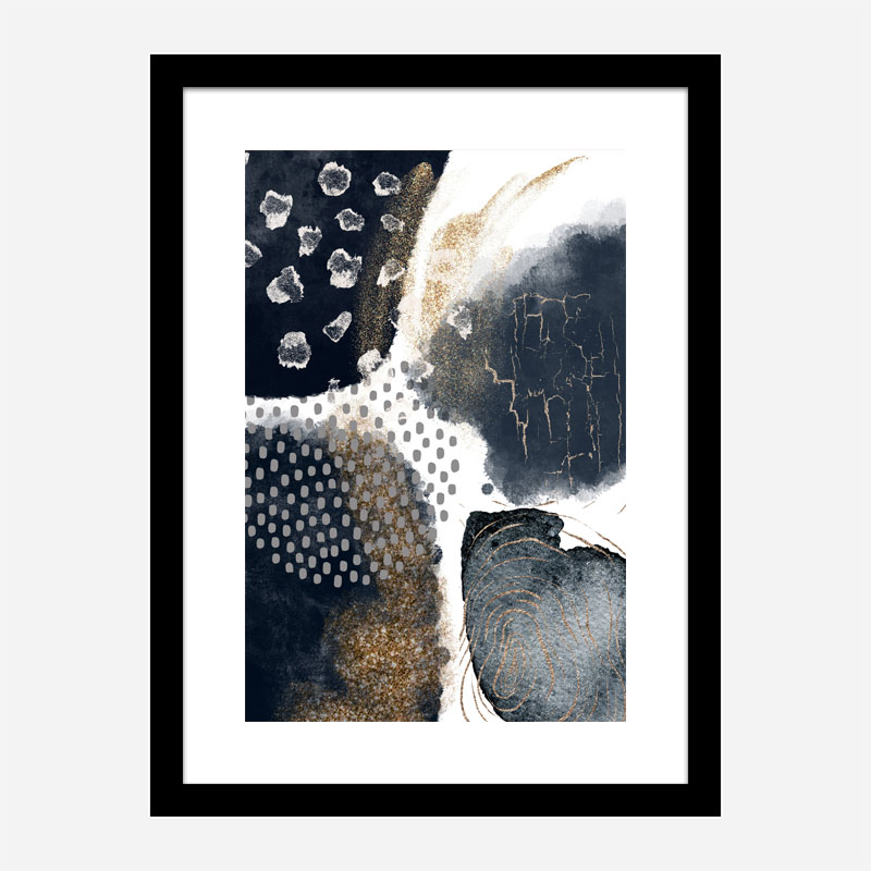 Abstract Black and Gold Abstract Art