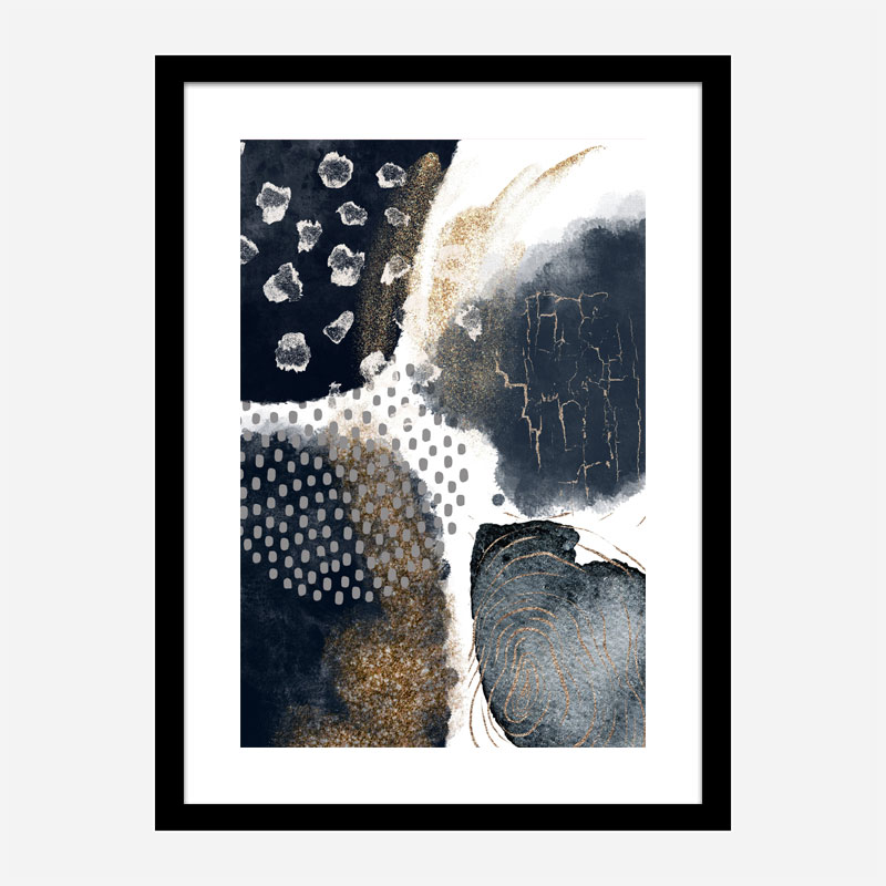 Abstract Black and Gold Abstract Art