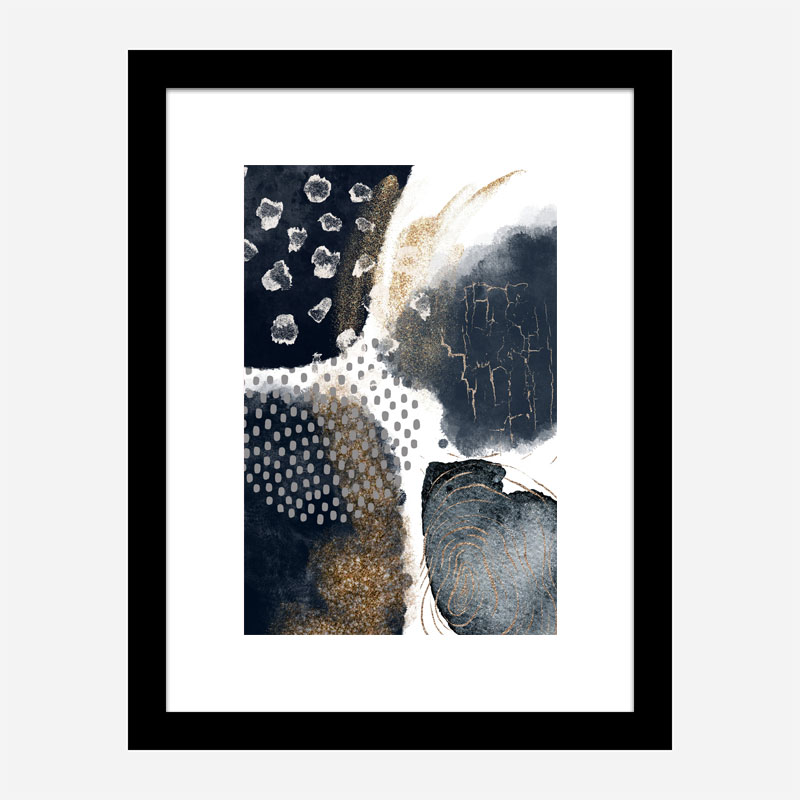 Abstract Black and Gold Abstract Art