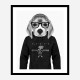 Beagle in Gucci Black and White Art Print