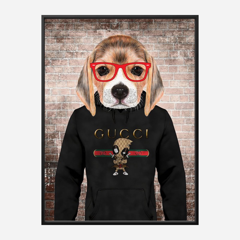 Beagle in Gucci Hoodie Art Print