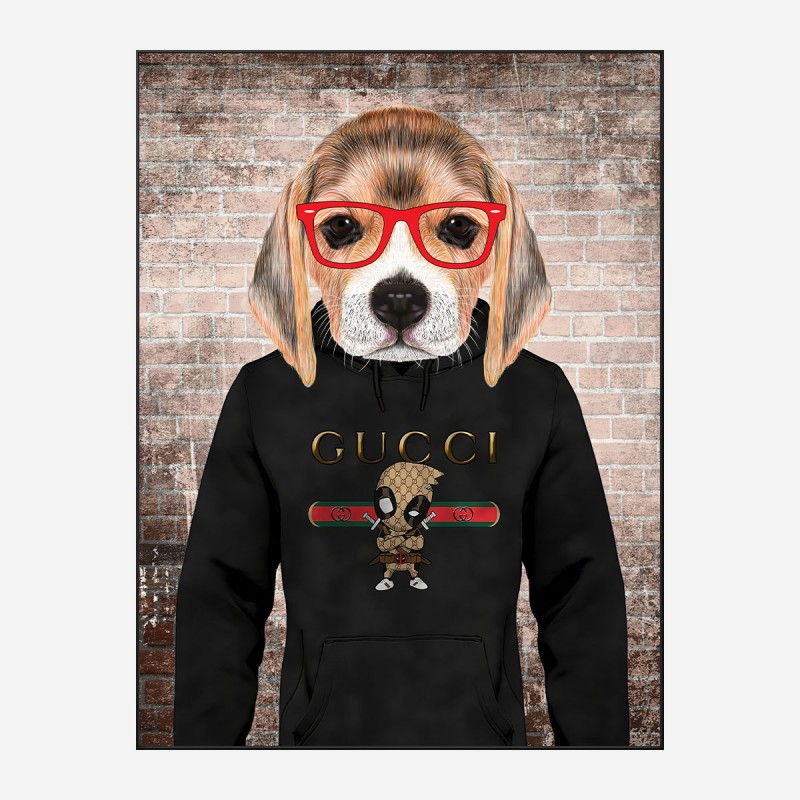 Beagle in Gucci Hoodie Art Print