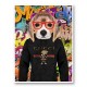 Beagle in Gucci Hoodie Graffiti Art Print
