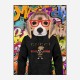 Beagle in Gucci Hoodie Graffiti Art Print