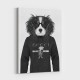 King Charles Spaniel in Gucci Hoodie Black and White Art Print