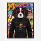 King Charles Spaniel in Gucci Hoodie Graffiti Art Print