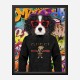 King Charles Spaniel in Gucci Hoodie Graffiti Art Print