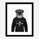 Schnauzer Dog in a Gucci Hoodie Black and White Art Print