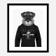 Schnauzer Dog in a Gucci Hoodie Black and White Art Print