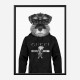 Schnauzer Dog in a Gucci Hoodie Black and White Art Print