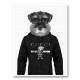 Schnauzer Dog in a Gucci Hoodie Black and White Art Print