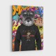 Schnauzer Dog in a Gucci Hoodie Graffiti Art Print