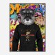 Schnauzer Dog in a Gucci Hoodie Graffiti Art Print