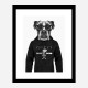 Boxer Dog in a Gucci Hoodie Black and White Art Print