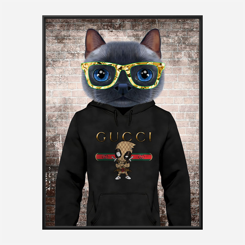 Cool Cat Gucci Hoodie Art Print