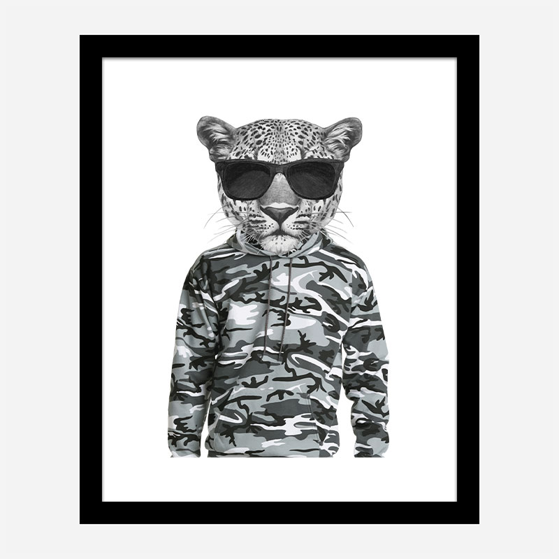 Leopard in Camo Art Print