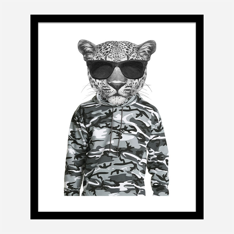 Leopard in Camo Art Print