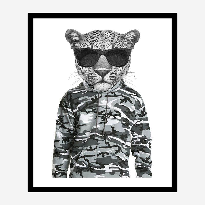 Leopard in Camo Art Print